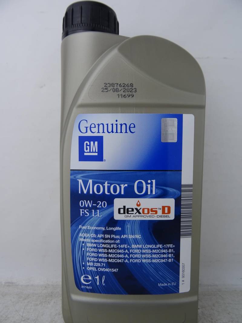 Genuine GM 0W20 DexosD Motoröl 1Liter von Genuine GM