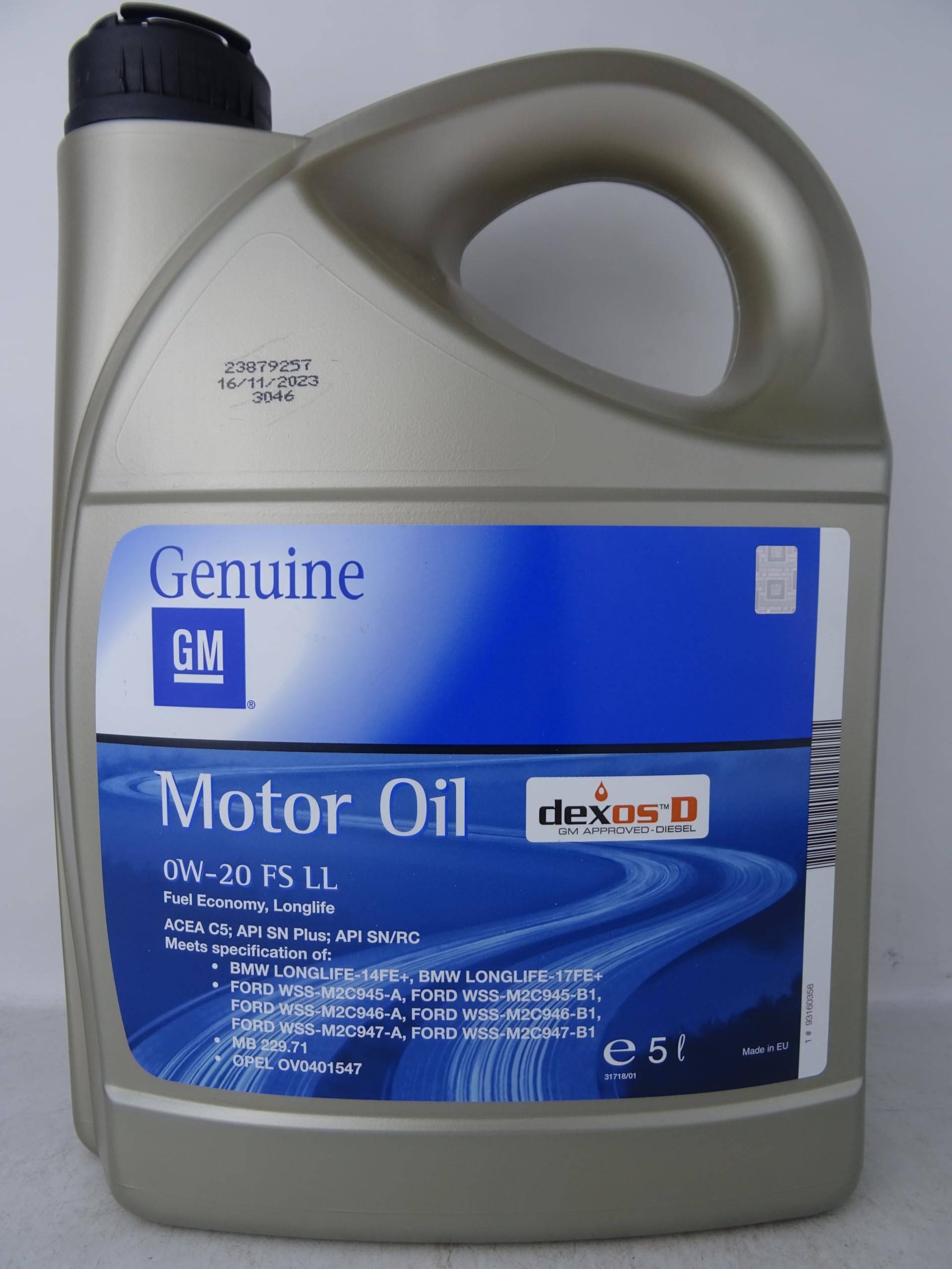 Genuine GM Opel 0W20 DexosD Motoröl 5Liter von Genuine GM