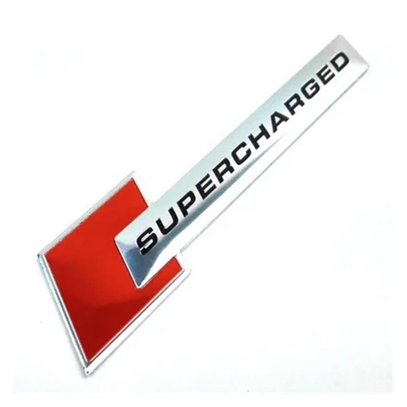 GeRRiT yzw6688 1X Auto-Styling Aluminium Motorsport Supercharged Aufkleber Emblem Abzeichen Autoaufkleber (Color : Red Silver) von GerRit