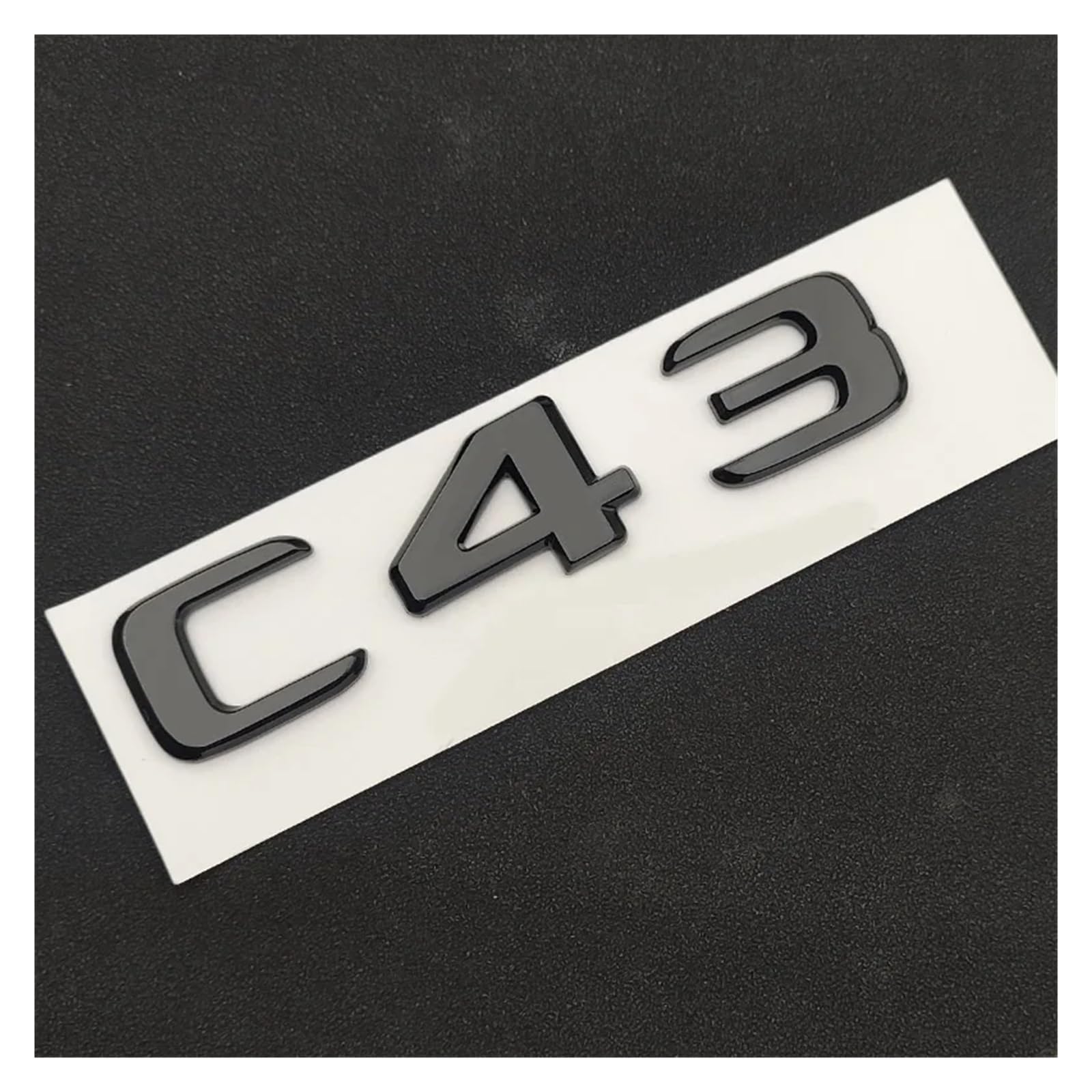 GeRRiT yzw6688 Schwarz 3D Chrom Auto Buchstaben Kofferraum Kotflügel Abzeichen BITURBO 4MATIC Emblem Logo Aufkleber Kompatibel mit C43 / W205 W204 Zubehör (Color : C43 Glossy Black) von GerRit