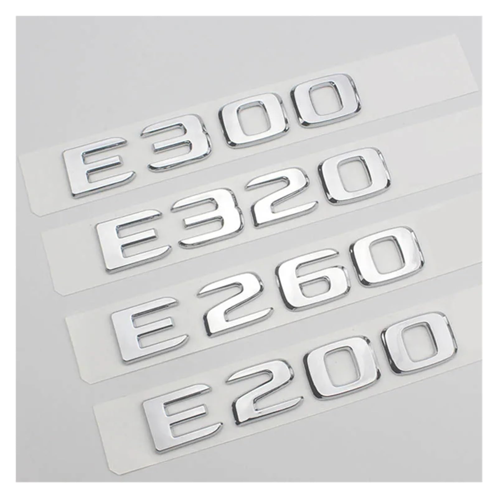 GerRit 3D ABS Chrom Auto Kofferraum Abzeichen Aufkleber Emblem E200 E260 E300 E320 Logo kompatibel mit E 200 260 300 320 W212 W213 W211 (Farbe: Chrom, Größe: E320) von GerRit