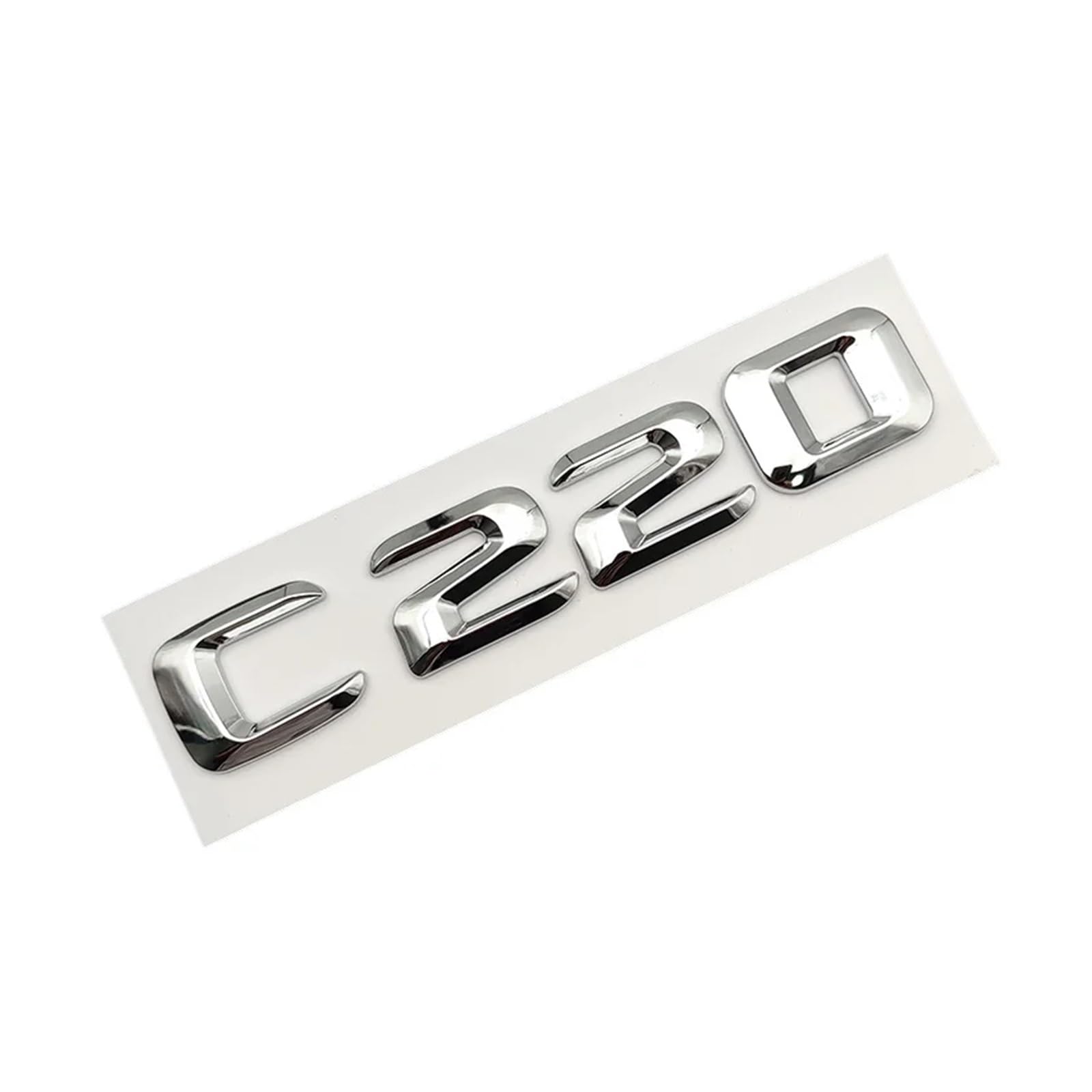 GerRit 3D ABS Chrom Logo C180 C200 C250 C300 C350 C220 Emblem Buchstaben Aufkleber Auto Kofferraum Abzeichen Kompatibel mit W205 W204 W203 Zubehör (Farbe: C220) von GerRit