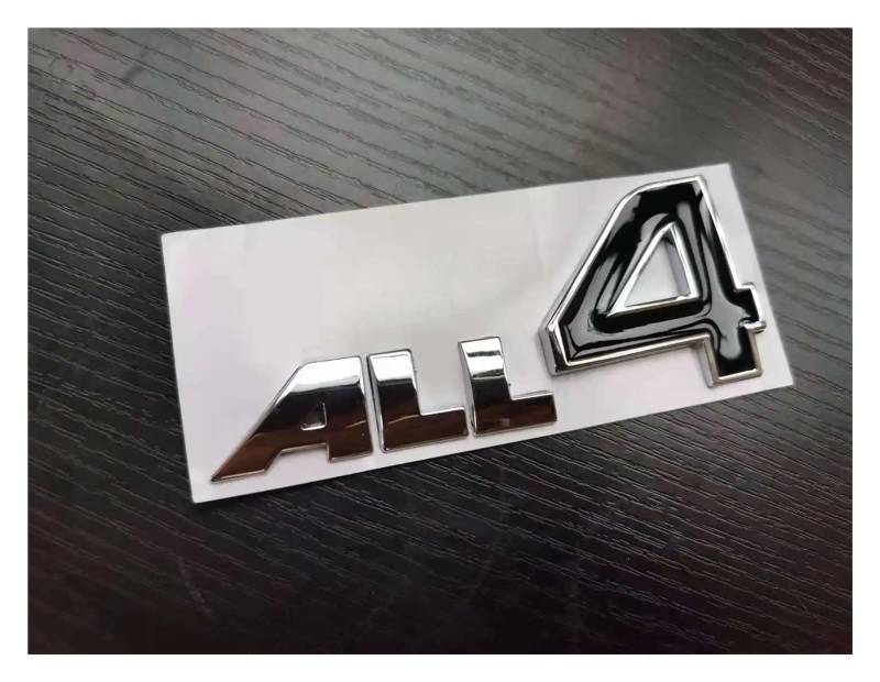 yzw6688 1X ALLE 4 Metall Auto Emblem Aufkleber ALL4 Abzeichen Aufkleber(Chrome all black 4) von GerRit