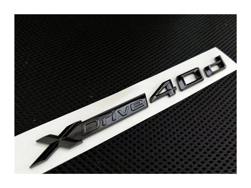 GeRRiT yzw6688 1X ABS glänzend schwarz Auto XDrive Emblem Zieraufkleber X Drive 18d 20d 25d 28d 30d 35d 40d 48d 50d 55d Kompatibel mit X1 X3 X5 X6 usw (Color : Xdrive 40d) von MhaRt