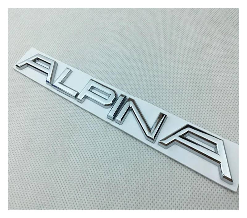 GeRRiT yzw6688 1X Metall-Alpina-Buchstaben-Emblem-Aufkleber for den Kofferraum hinten, kompatibel mit E46 E60 E90 E36 E53 E30 E34 F10 F30 1 3 5 7 Auto-Stying-Aufkleber (Color : Chrome) von GerRit