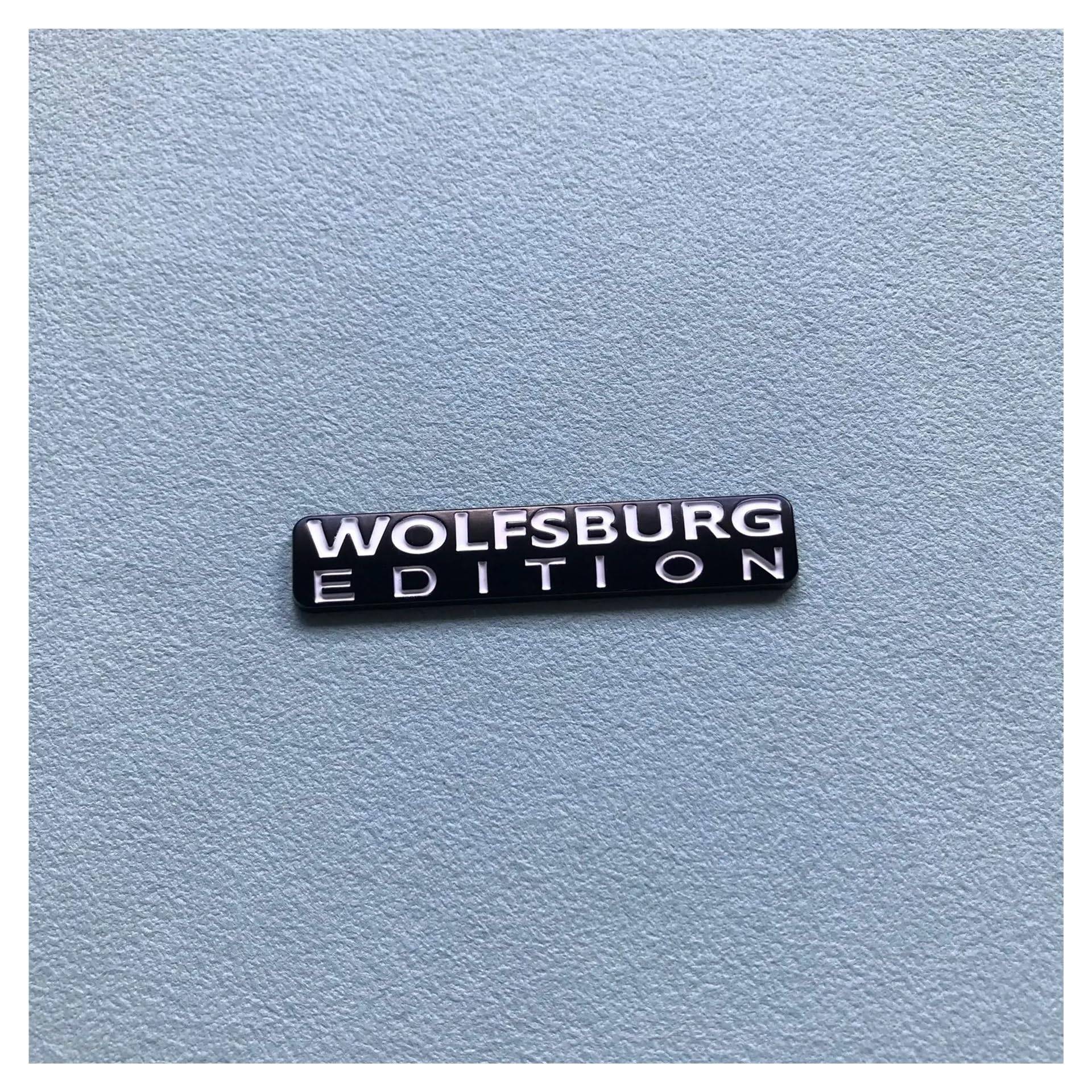 yzw6688 1X Metall Chrom Schwarz Weiß Wolfsburg Edition Kofferraum Hinten Kotflügel Emblem Abzeichen Aufkleber Aufkleber (Color : Black White) von GerRit