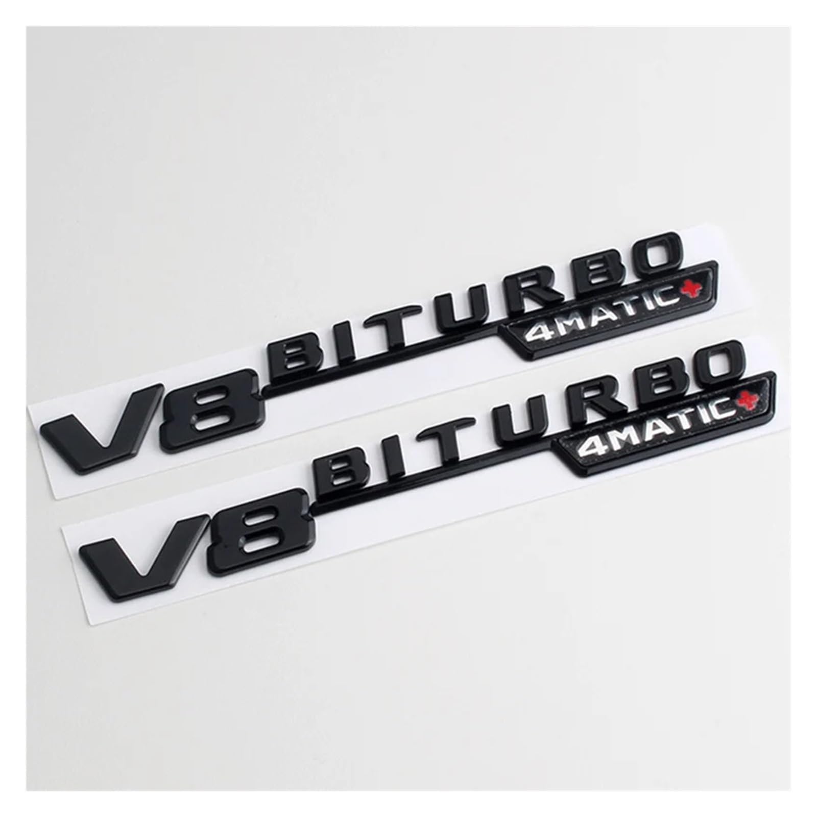 yzw6688 2 Stück ABS Auto Kotflügel Seitenabzeichen Aufkleber Logo V8 BITURBO 4MATIC Emblem Kompatibel mit E63S / S63 W212 W213 W221 W222 Zubehör (Color : Glossy Black 2pcs) von GerRit