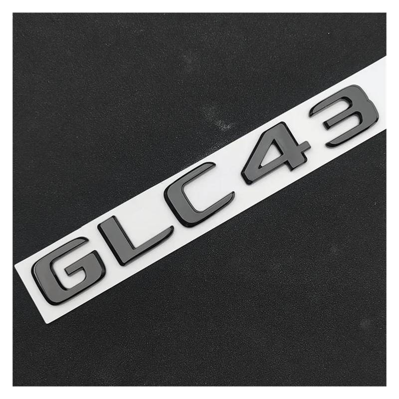 yzw6688 3D-ABS-Chrom-Schwarz-Auto-Heck-Kofferraum-Abzeichen-Aufkleber-Logo GLC 43 BITURBO 4MATIC-Emblem, kompatibel mit GLC43 / X253-Zubehör (Color : GLC43 Glossy Black) von GerRit