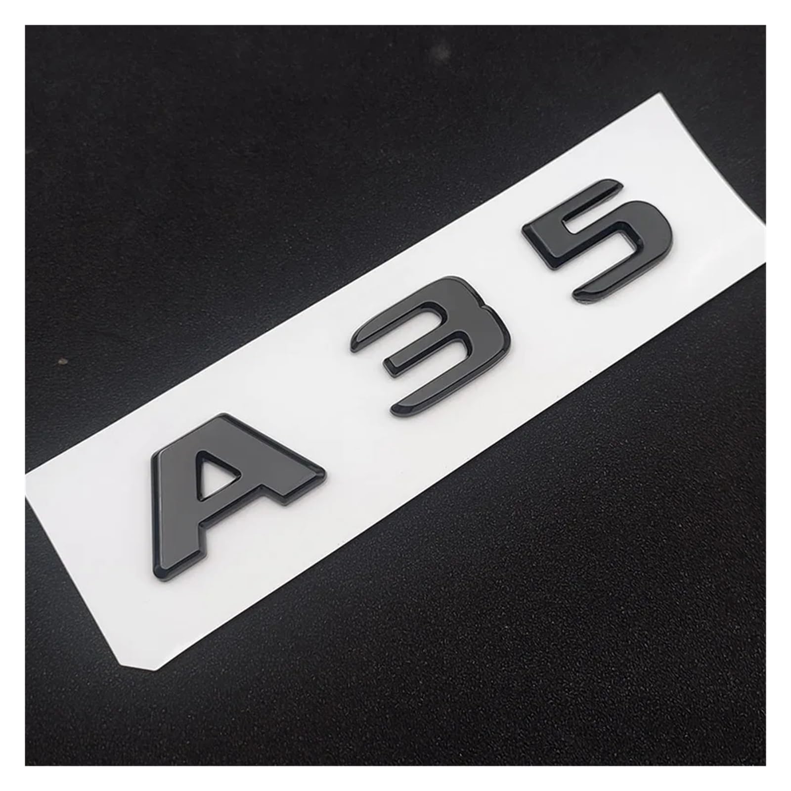 yzw6688 3D ABS Chrom Schwarz Logo A35 Aufkleber Auto Kofferraum Abzeichen Fender Turbo 4matic Emblem Kompatibel mit A 35 / W176 W177 Zubehör (Color : A35 Glossy Black) von GerRit