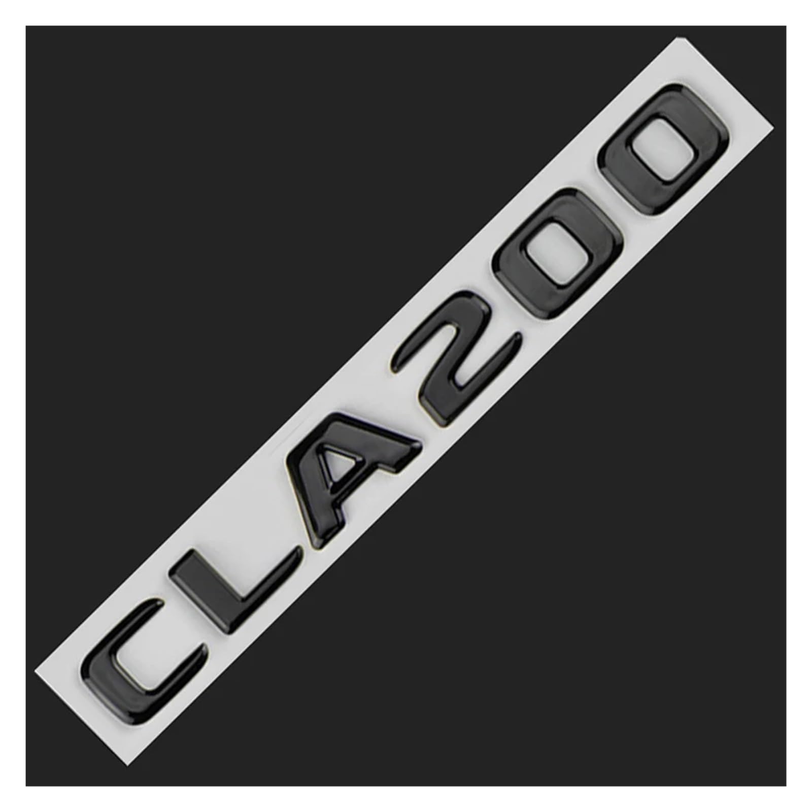 yzw6688 3D ABS Schwarz CLA 200 Logo CLA200 Emblem Buchstaben Aufkleber Auto Kofferraum Abzeichen Kompatibel mit CLA200 W117 C117 W118 C118 Zubehör (Color : Glossy Black) von GerRit