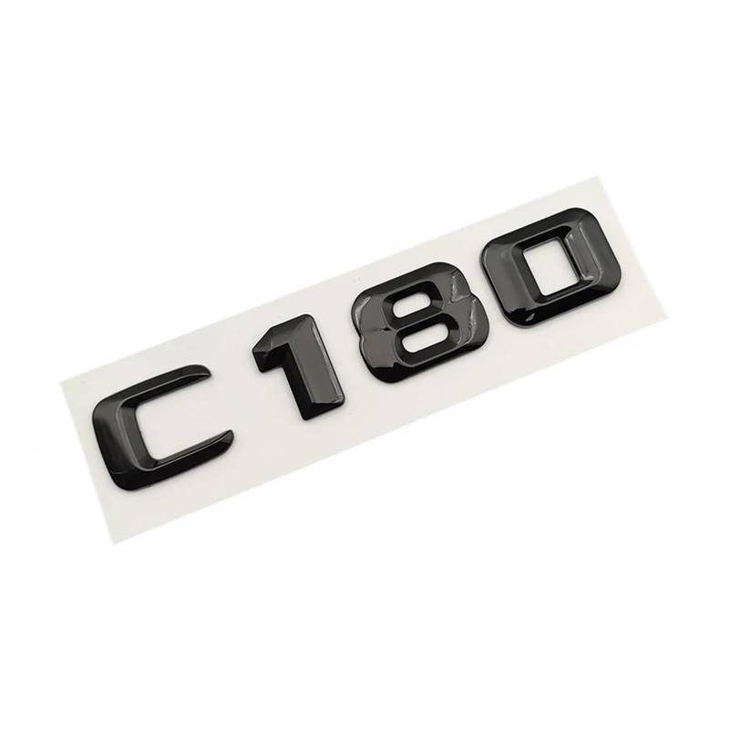 GeRRiT yzw6688 3D ABS Schwarz Logo C200 C220 C250 C300 C350 C400 C450 Emblem Buchstaben Auto Aufkleber Kompatibel mit W205 W204 W203 Zubehör (Color : C180) von GerRit