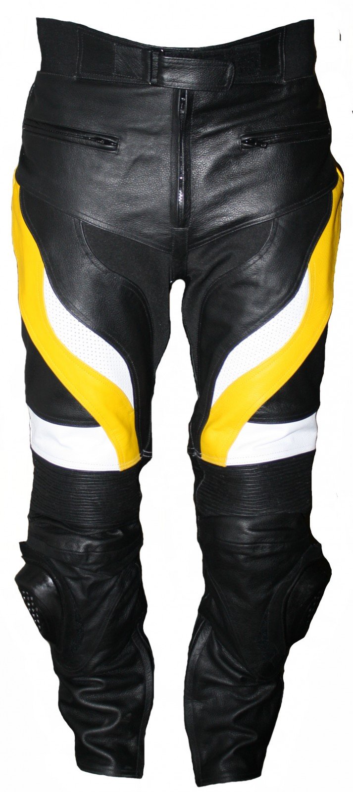 German Wear, Herren Motorradhose Motorrad Biker Racing Lederhose Gelb/Schwarz, Größe:46 von German Wear