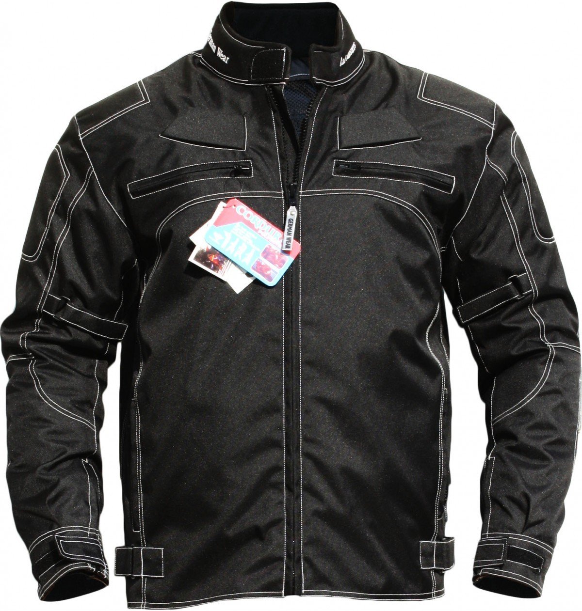 German Wear motorradjacke herren mit protektoren motorrad jacke sommer winddicht herausnehmbar waschbar futter wasserabweisend viele Taschen winter leicht wassarfest textil Schwarz 54 XL von German Wear