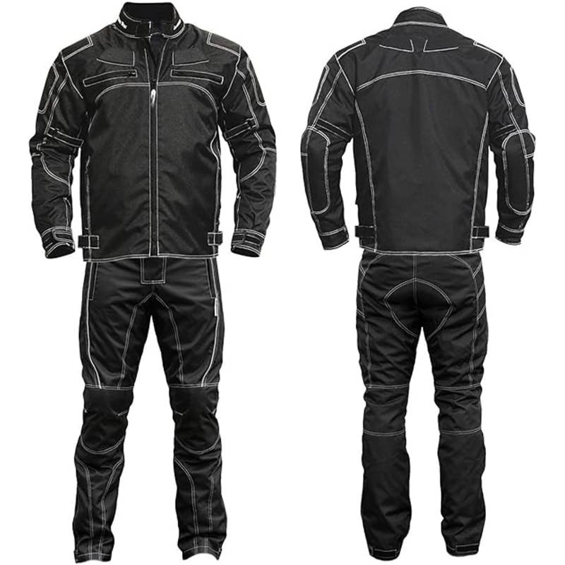 German Wear 2-teiler Motorradkombi Cordura Textilien Motorradjacke & Motorradhose Schwarz, 52/L von German Wear