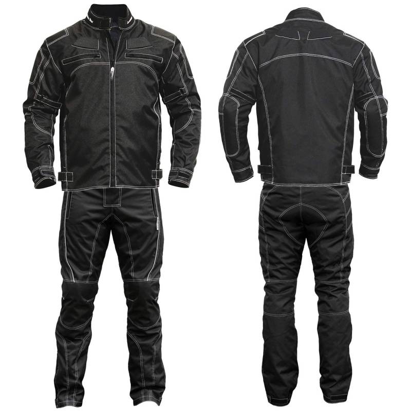 German Wear 2-teiler Motorradkombi Cordura Textilien Motorradjacke & Motorradhose Schwarz, 60/4XL von German Wear