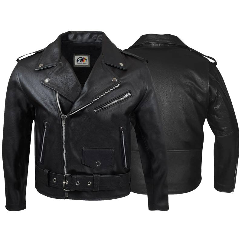 German Wear Motorradjacke Rockerjacke Chopper Lederjacke Brando Retro vintag Schwarz/58 von German Wear