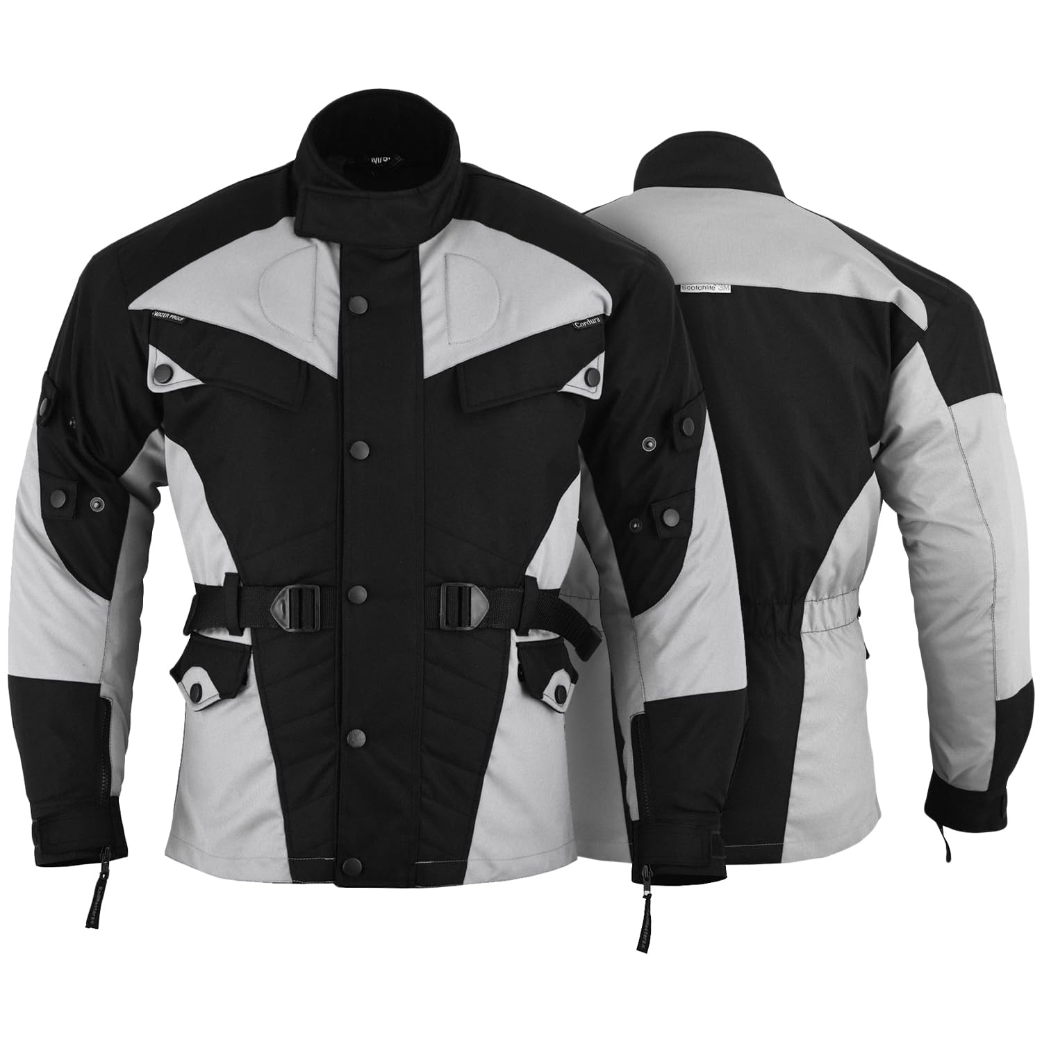 German Wear Motorradjacke herren mit geprüfte protektoren motorrad jacke herausnehmbar futter wasserabweisend viele Taschen sommer leicht wassarfest textil Schwarz/Hellgrau - 3XL von German Wear