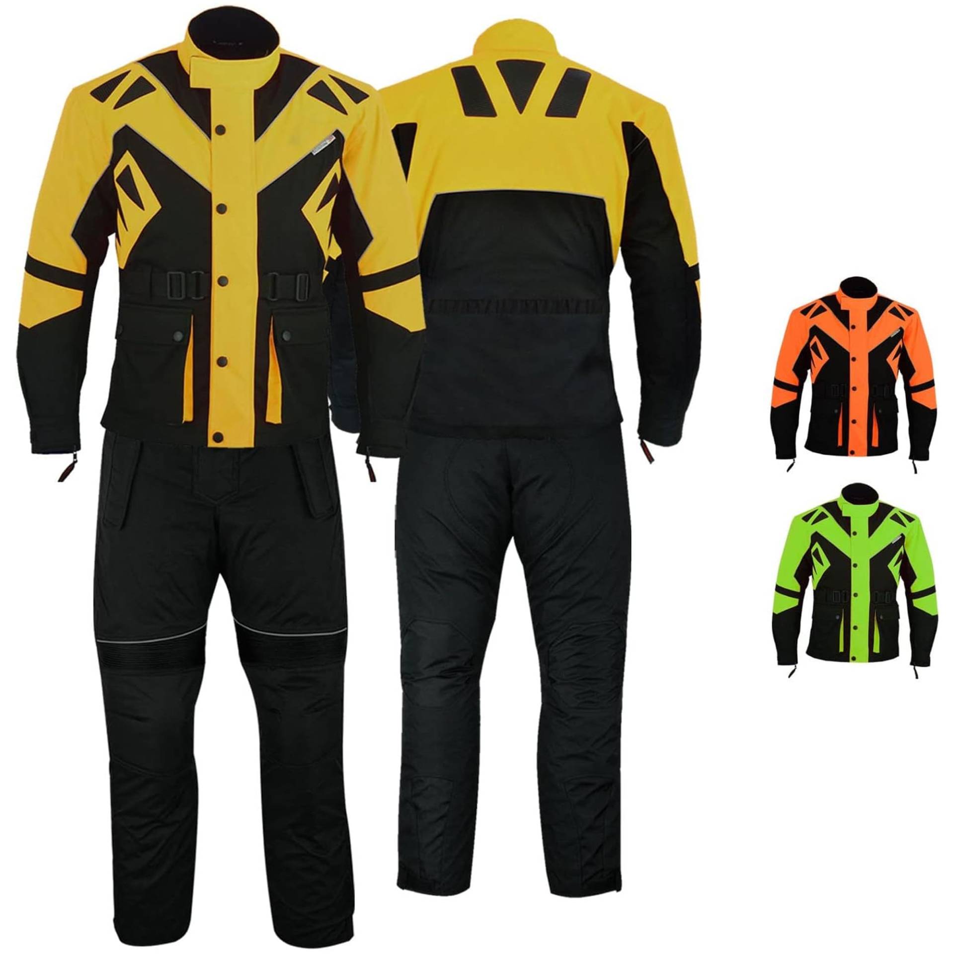 German Wear Motorradkombi Herren 2-teiler mit Protektoren Motorradanzug Textilien Motorradjacke & Motorradhose motorrad kleidung Gelb - 4XL von German Wear