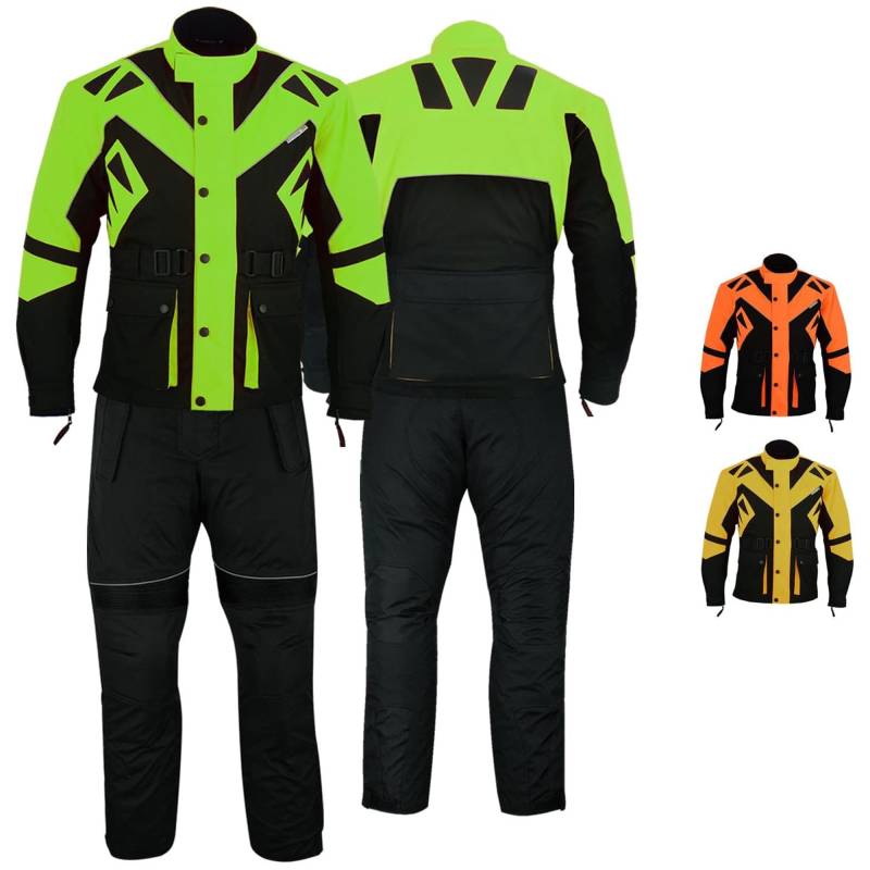 German Wear Motorradkombi Herren 2-teiler mit Protektoren Motorradanzug Textilien Motorradjacke & Motorradhose motorrad kleidung Grün - 50 von German Wear