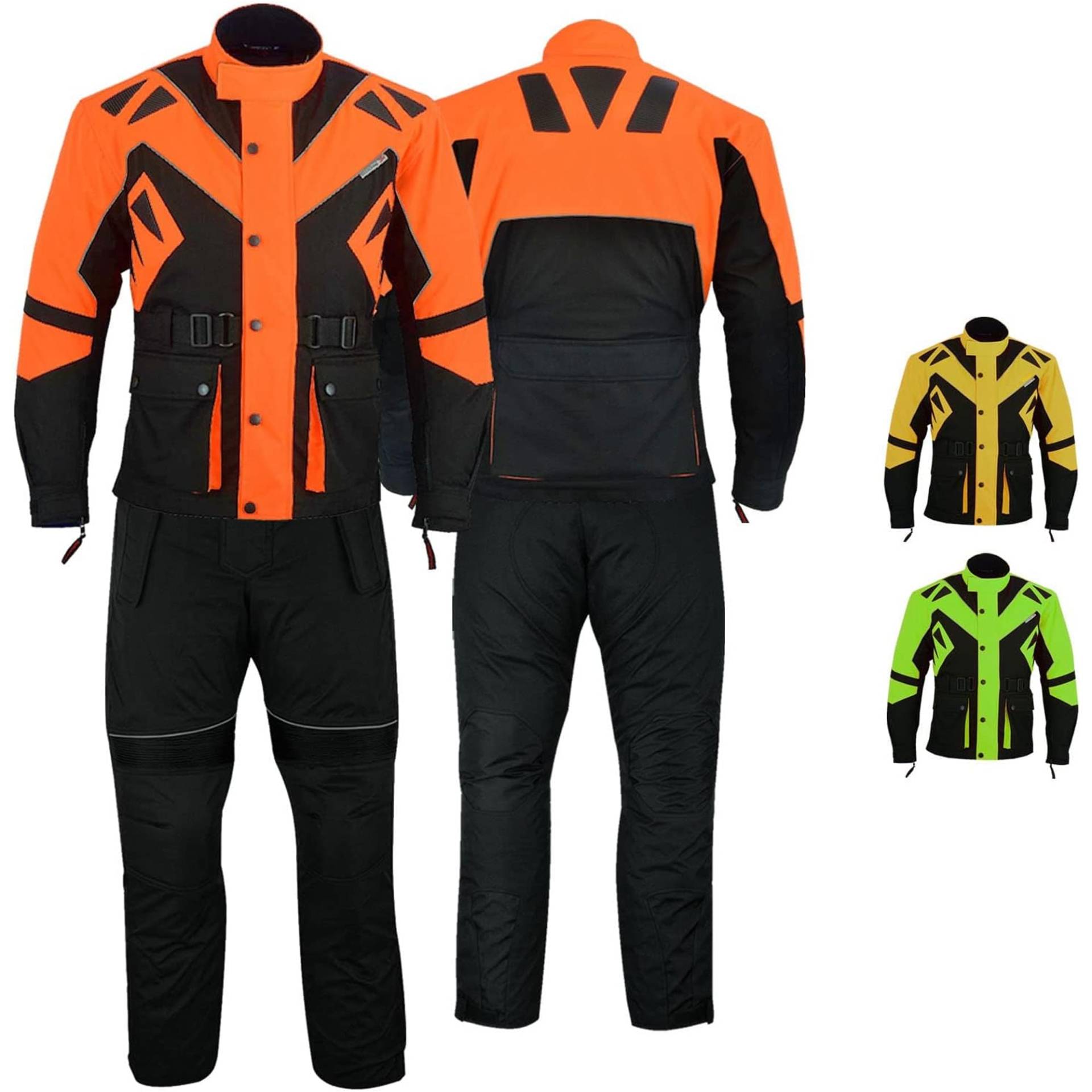 German Wear Motorradkombi Herren 2-teiler mit Protektoren Motorradanzug Textilien Motorradjacke & Motorradhose motorrad kleidung Orange - 48 von German Wear