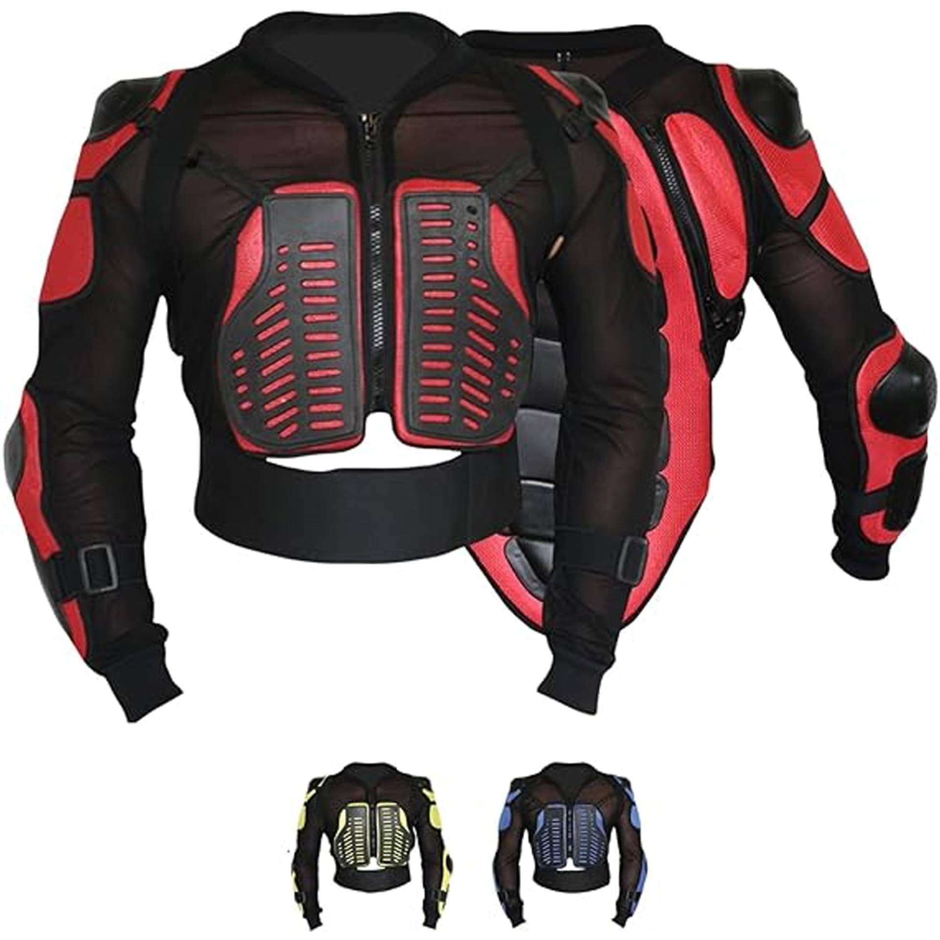 Protektorenjacke Motorrad Motocross Skatebording Protektoren Armour KörperPanzer, Größe:50/M, Farbe:Rot. von German Wear