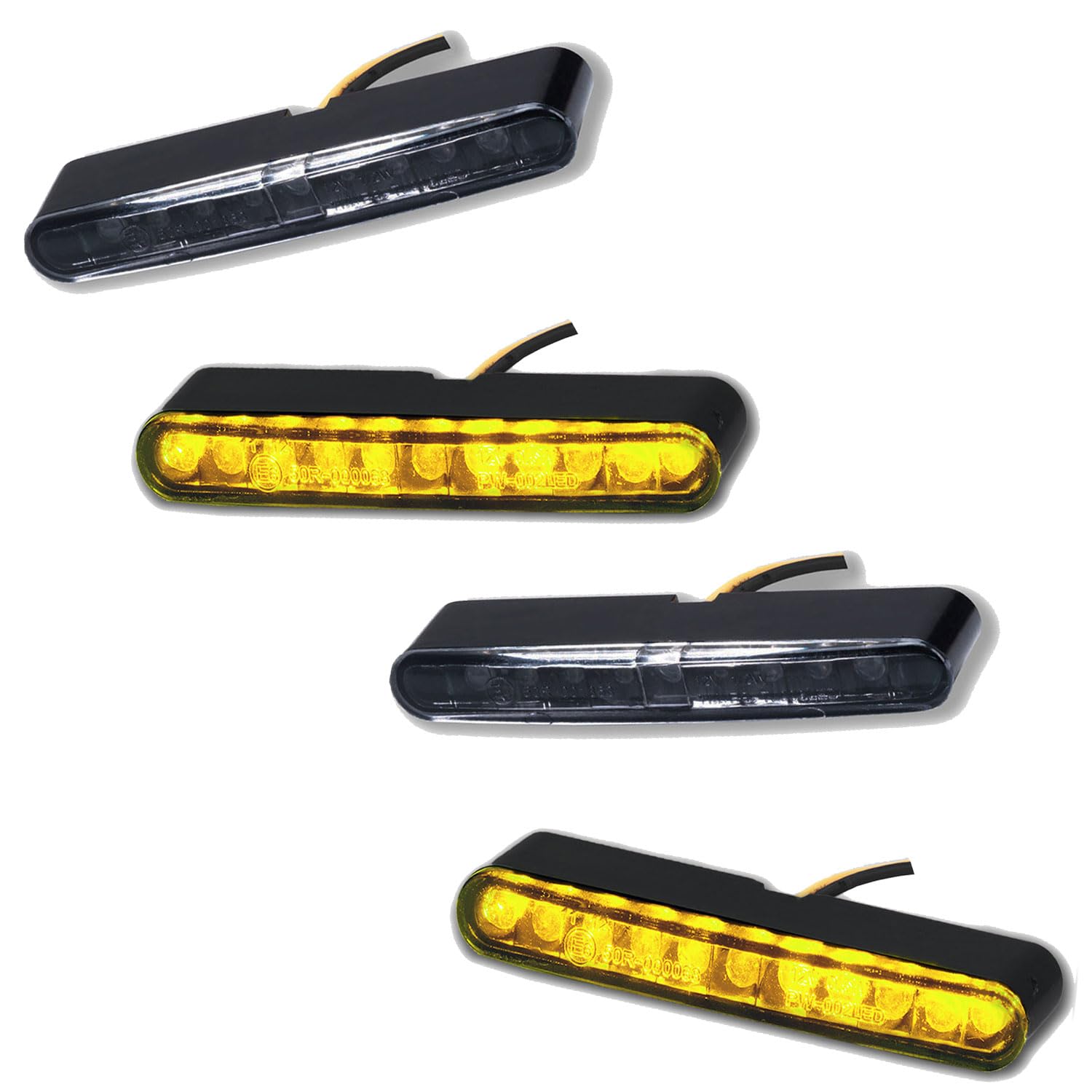 Germany Motorsports LED Motorrad Beleuchtung Set Blinker Blinkleuchten Rücklicht Rückleuchte e-geprüft 12V universal (2 Paar Blinker) von Germany Motorsports