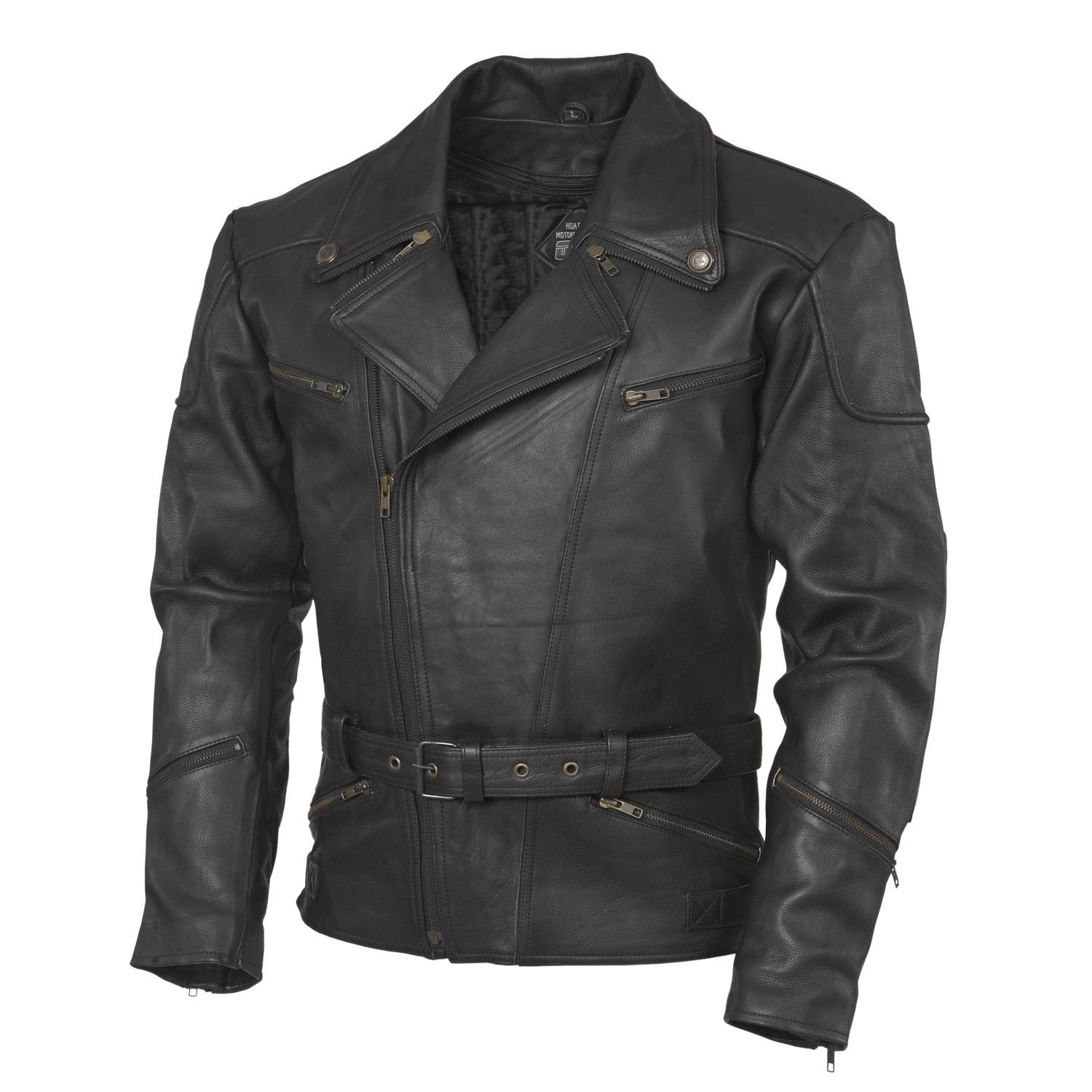 GERMAS 481.01-52-L Motorrad Lederjacke CLASSIC Premiumleder, Schwarz, Gr. L von Germas