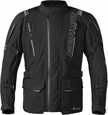 Germot Amaruq, Textiljacke wasserdicht - Schwarz/Gelb - 3XL von Germot