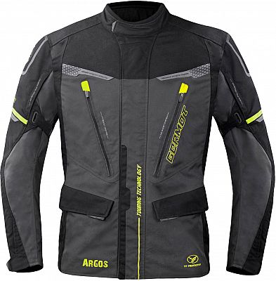 Germot Argos, Textiljacke wasserdicht - Schwarz/Grau/Gelb - XL von Germot