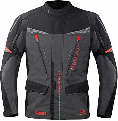 Germot Argos, Textiljacke wasserdicht - Schwarz/Grau/Rot - L von Germot