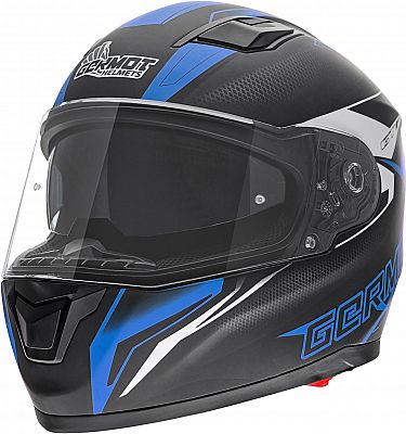 Germot GM 330 Dekor, Integralhelm - Matt Schwarz/Blau/Weiß - XS von Germot