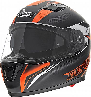 Germot GM 330 Dekor, Integralhelm - Matt Schwarz/Orange/Weiß - M von Germot