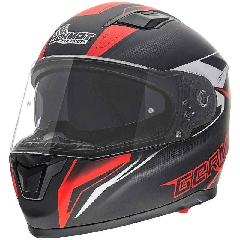 Germot GM 330 Dekor Helm Schwarz Matt/Rot XL (61/62) von Germot