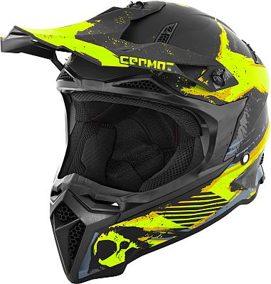 Germot GM 540, Motocrosshelm - Schwarz/Neon-Gelb/Grau - XS von Germot