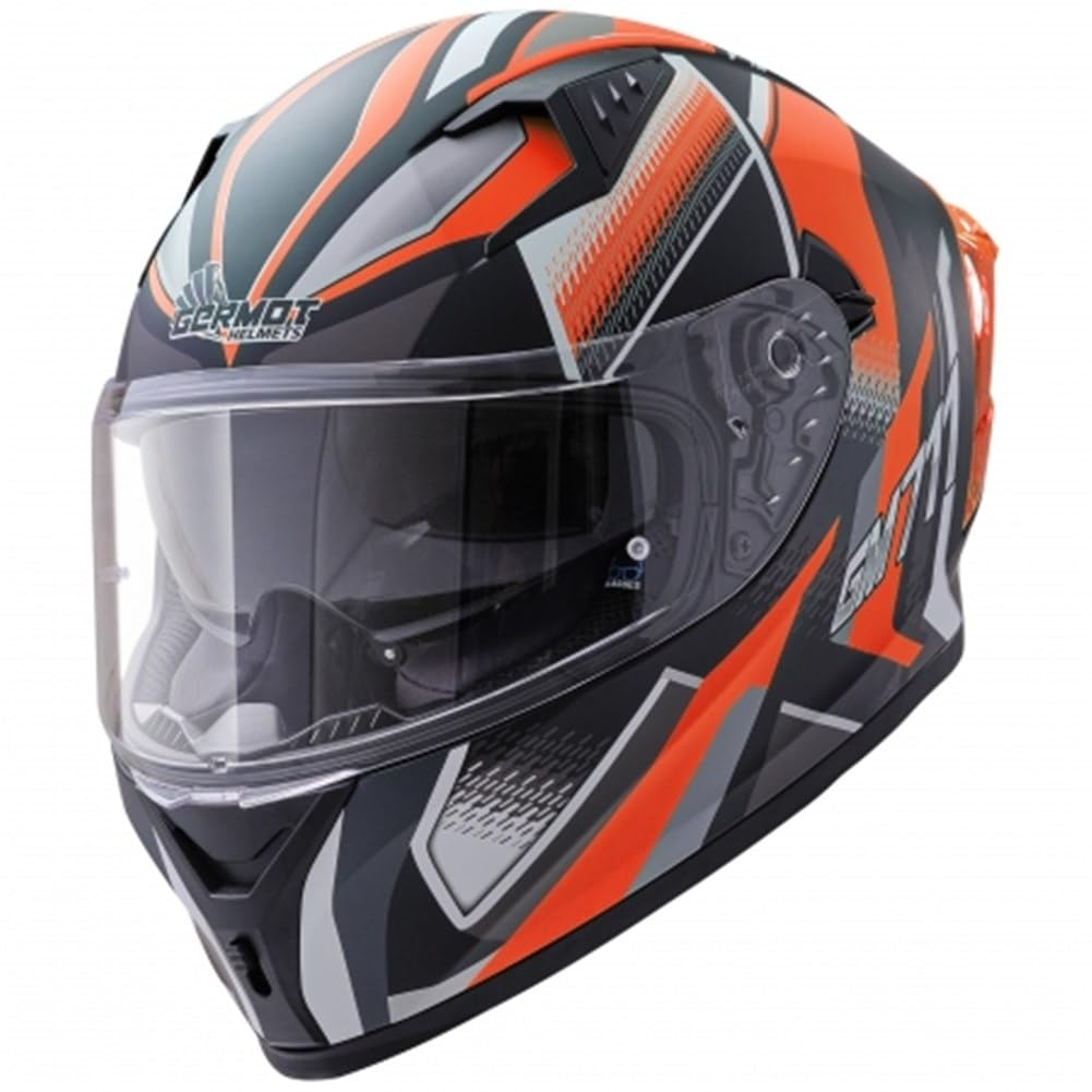 Germot GM 711 Integralhelm (Schwarzmatt/Orange), M (57) von Germot