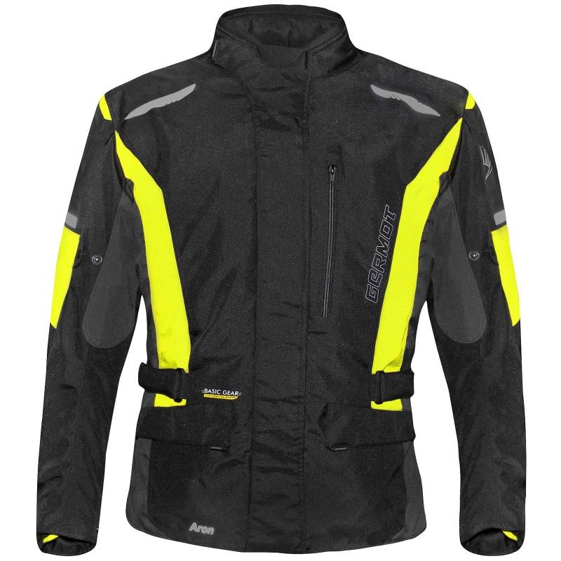 Germot Herren Motorradjacke Aron, Schwarz Gelb, 2XL, 4231000 von Germot