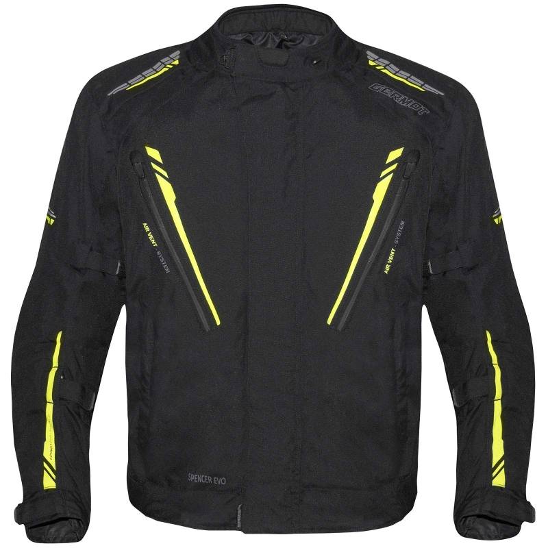 Germot Herren Motorradjacke Spencer Evo Big Size, Schwarz Gelb, B4XL, 4223500 von Germot