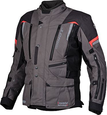 Germot InsideOut, Textiljacke wasserdicht - Dunkelgrau/Schwarz/Rot - 4XL von Germot