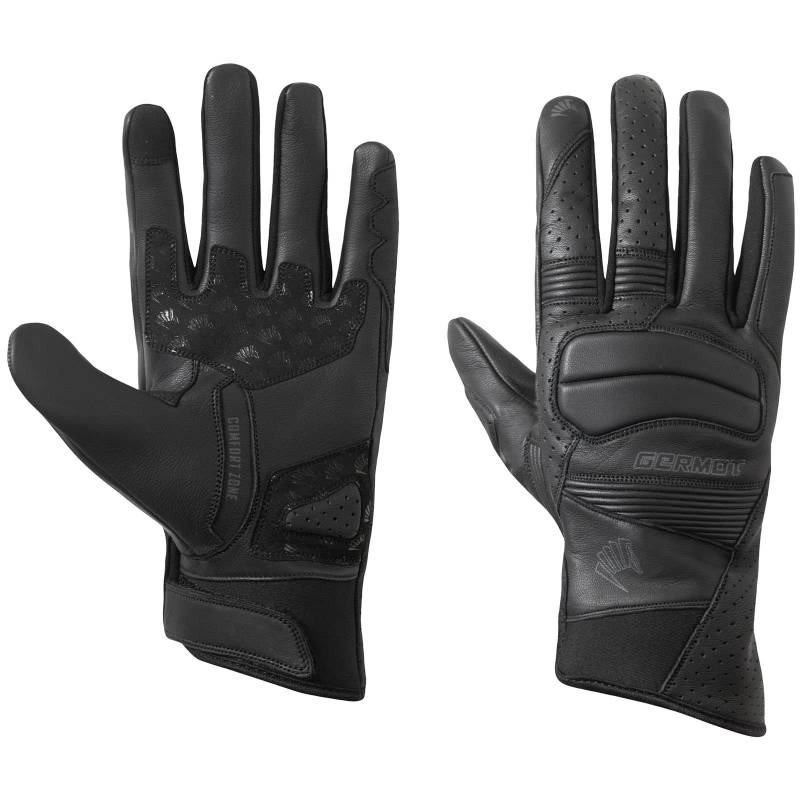 Germot Motorradhandschuhe Seca schwarz Sommer Leder Stretch ergonomisch, 10 / L von Germot