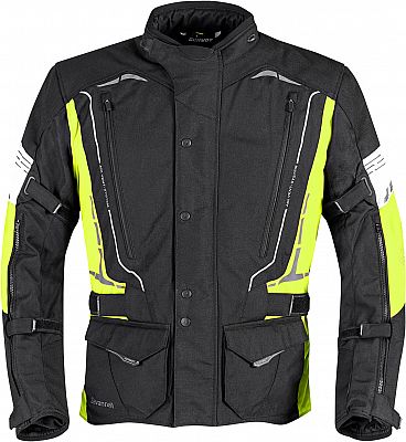 Germot Savannah, Textiljacke wasserdicht - Schwarz/Neon-Gelb/Grau - S von Germot