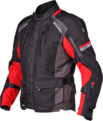 Germot Sydney, Textiljacke wasserdicht - Schwarz/Dunkelgrau/Rot - L von Germot