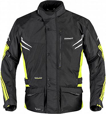 Germot Tyron, Textiljacke wasserdicht - Schwarz/Neon-Gelb/Grau - 4XL von Germot