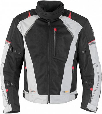 Germot X-Air Evo Pro, Textiljacke wasserdicht Damen - Hellgrau/Schwarz/Rot - 40 von Germot