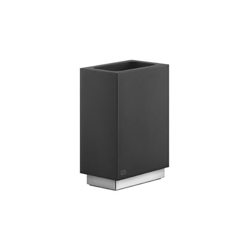 Gessi Rettangolo Accessoires Glashalter einzeln Standversion, Becher schwarz, 20835, Farbe: Chrom von Gessi