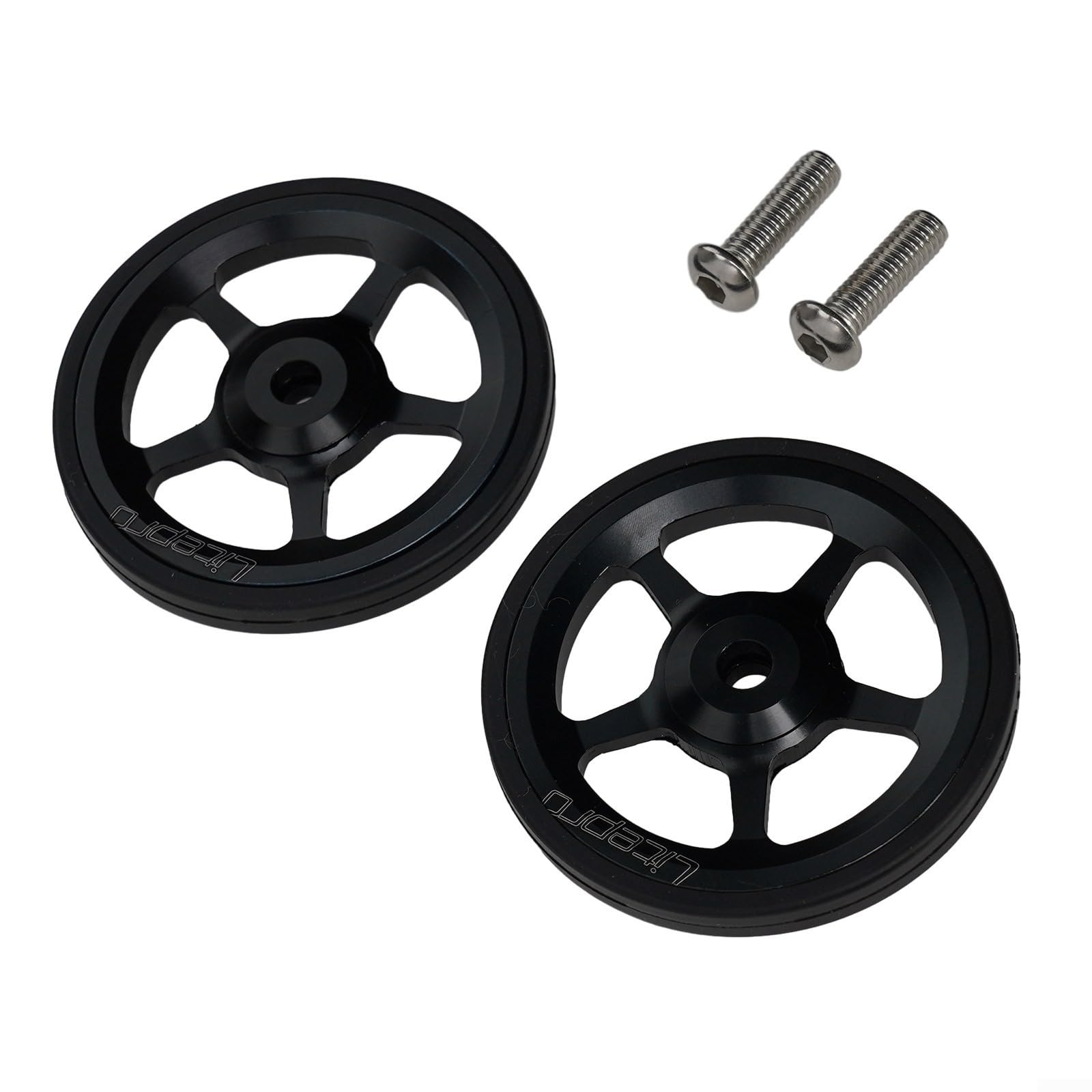 Faltrad kompatible Easy Wheels mit M6 Schrauben, leicht und (schwarz) von Gettimore