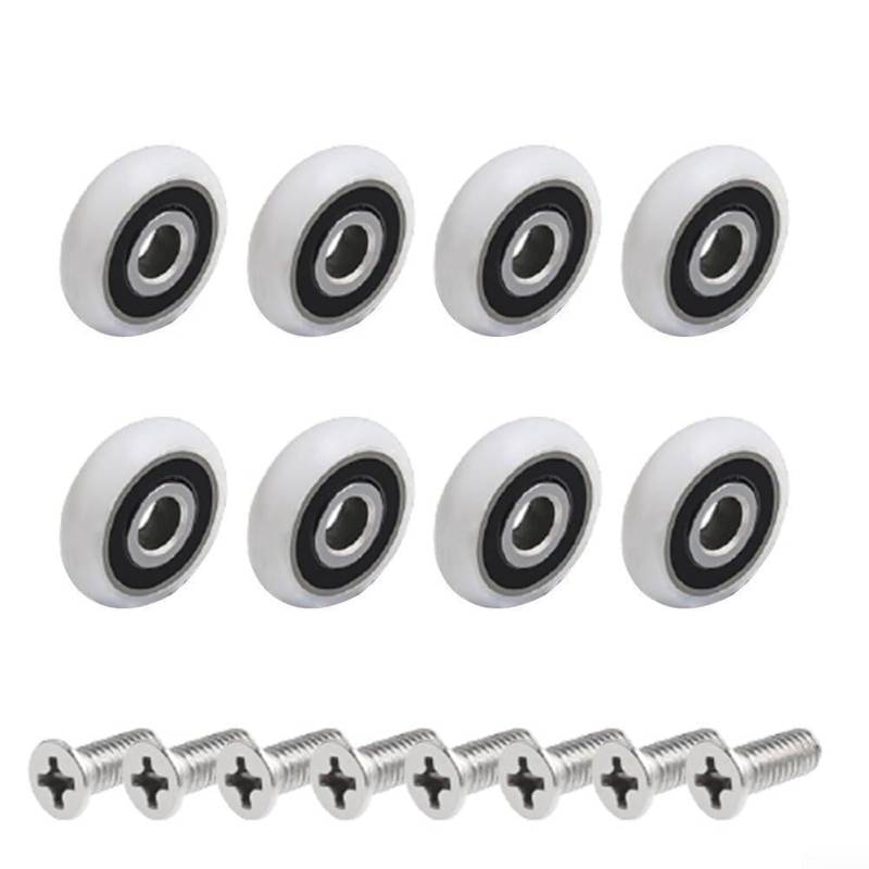 Nylon-Außenrad-Design in diesem Set mit 8 Ersatzrollen für Duschen (19 mm) von Gettimore