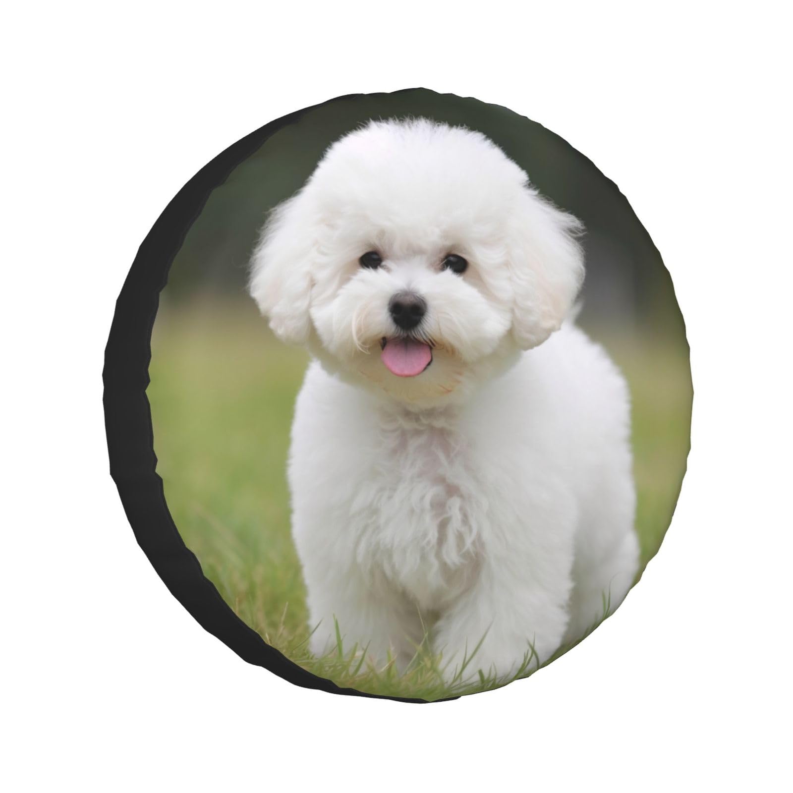 Bichon Frise Hunde-Aufdruck, Rad-Schutzhülle, Ersatzreifenabdeckung, Universal-Rad-Abdeckung, wasserdicht, für Auto, UV, SUV, Fahrzeug, LKW, 43,2 cm von Gfhwpxcnb