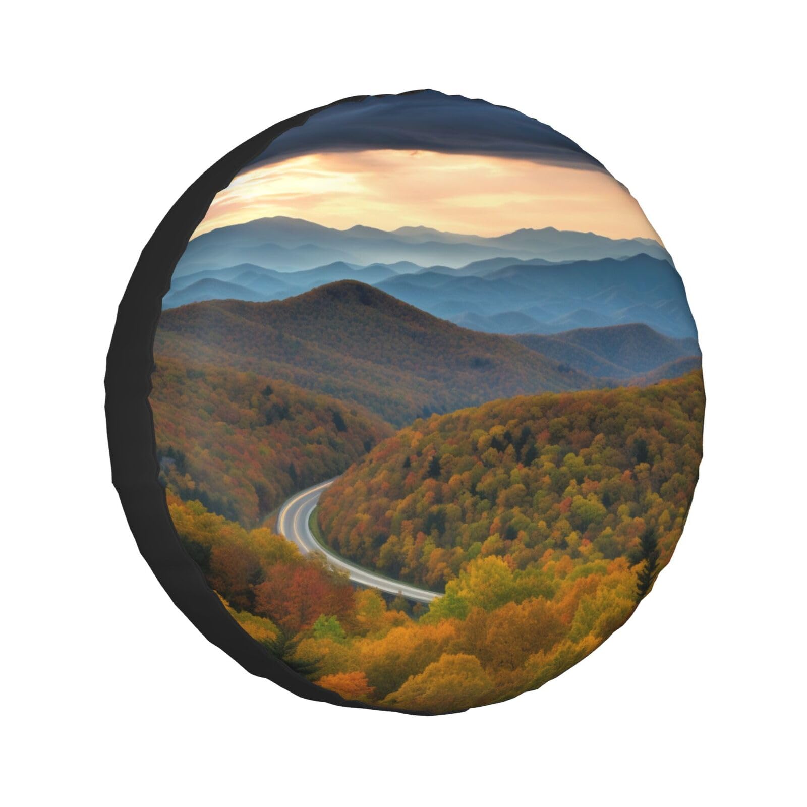 Blue Ridge Parkway Mountains Print Wheel Protective Cover, Spare Tire Cover Universal Wheel Tire Cover Waterproof For Car Uv Suv Vehicle Truck 15 Inch von Gfhwpxcnb