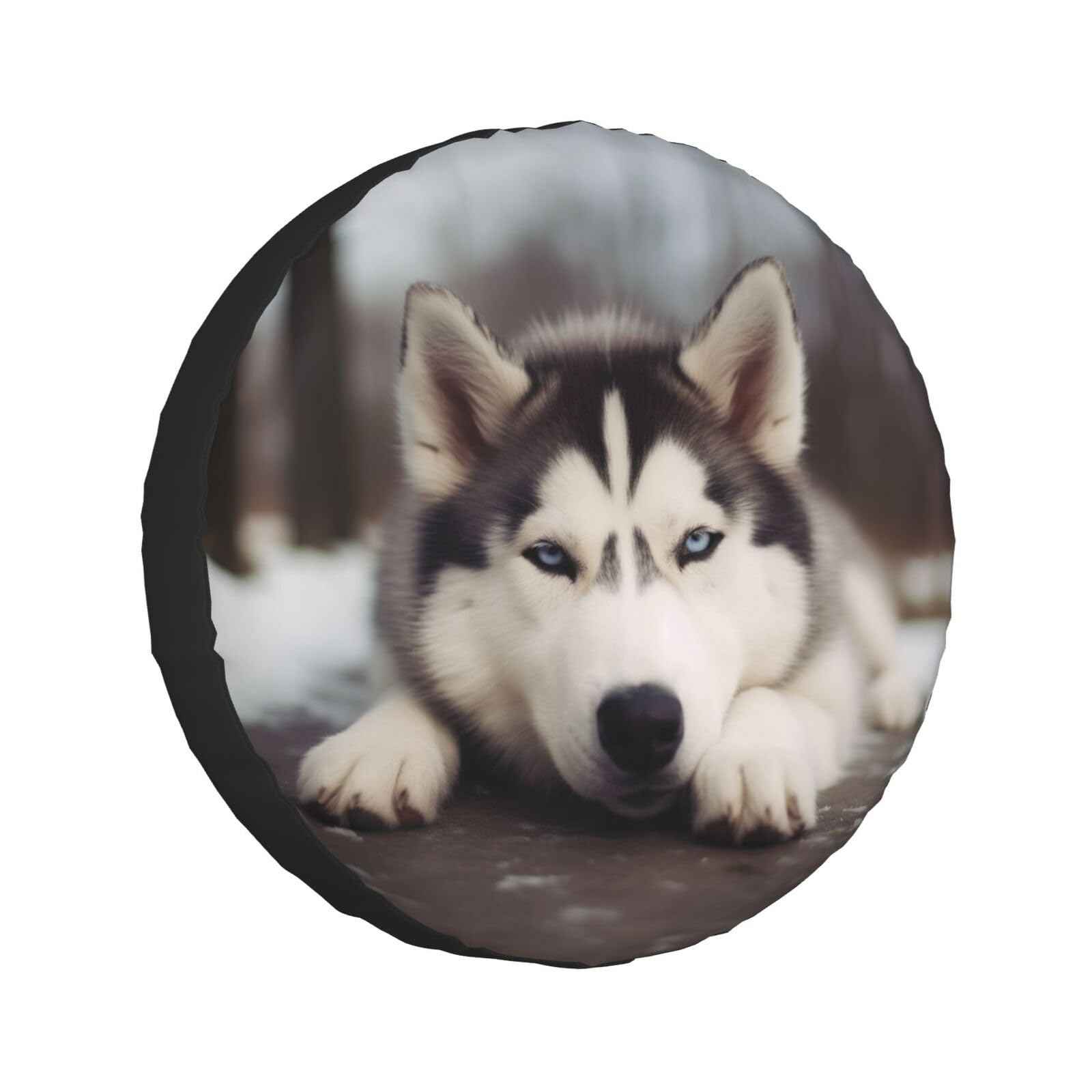 Husky Hunde-Aufdruck, Rad-Schutzhülle, Ersatzreifenabdeckung, Universal-Rad-Abdeckung, wasserdicht, für Auto, UV, SUV, Fahrzeug, LKW, 40,6 cm von Gfhwpxcnb