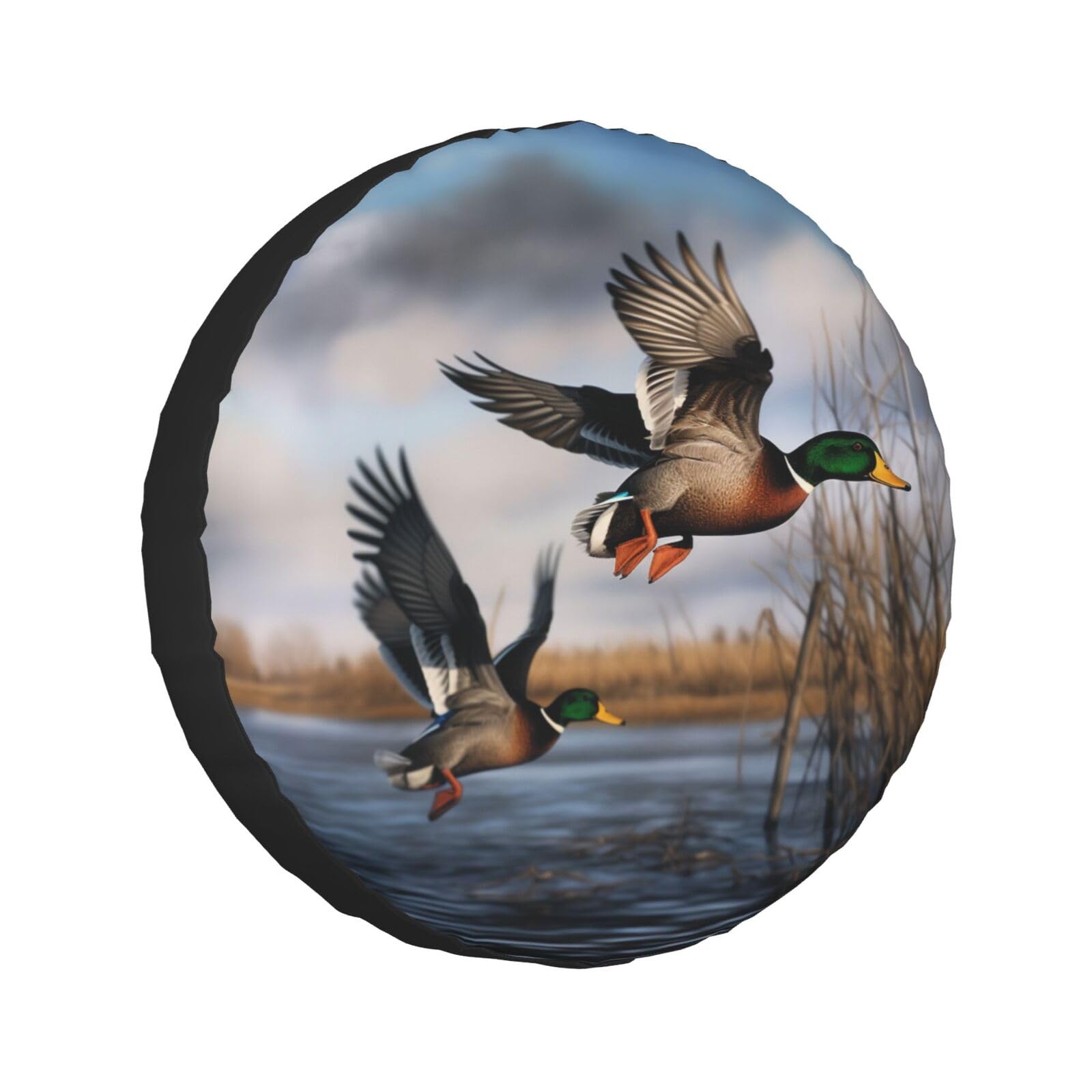 Jagd fliegende wilde Enten Druck Rad Schutzhülle Ersatzreifen Abdeckung Universal Rad Reifen Abdeckung Wasserdicht für Auto UV SUV Fahrzeug LKW 38,1 cm von Gfhwpxcnb